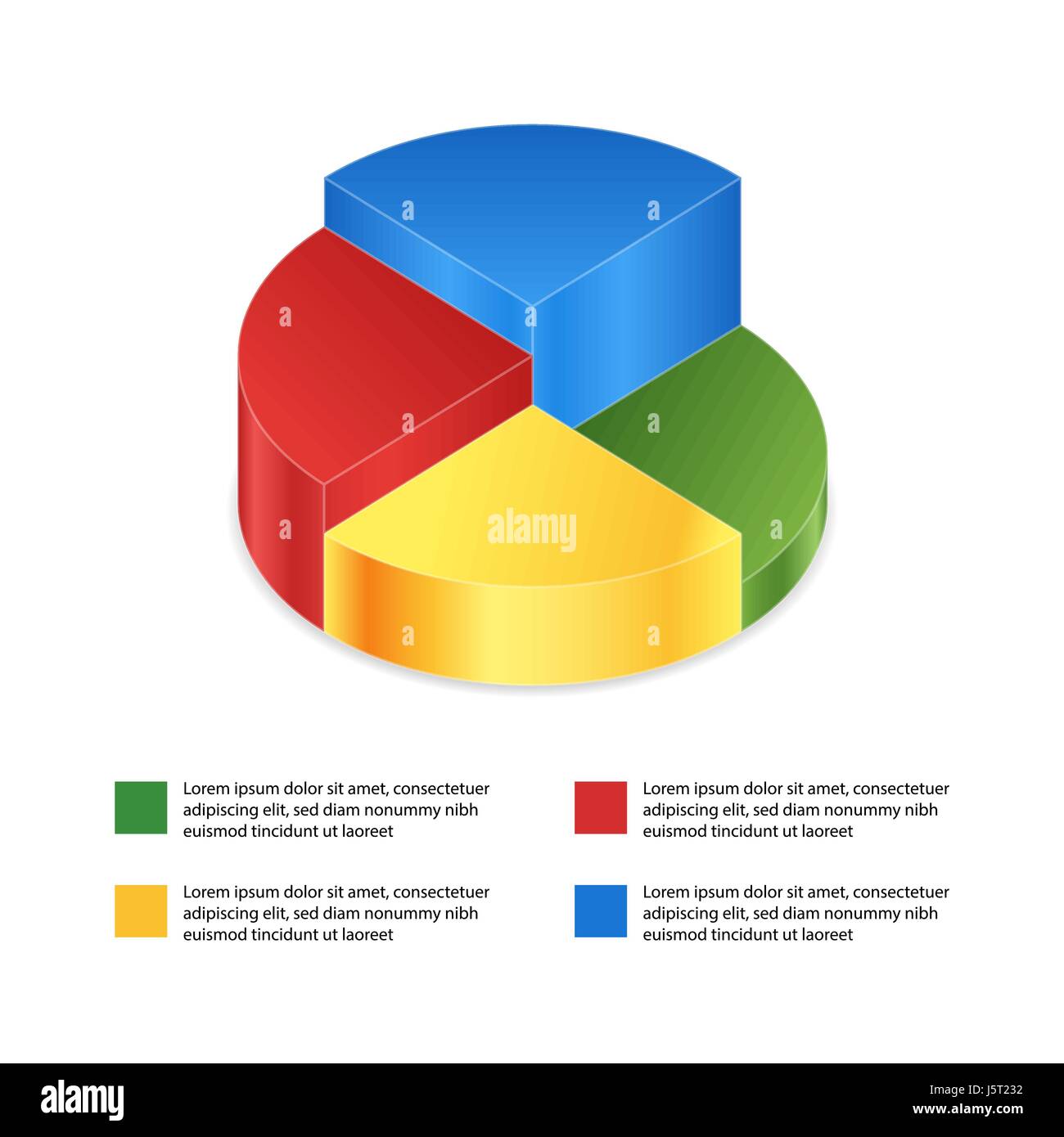 Graphique sur fond isolé. Différents diagrammes isométriques Illustration de Vecteur