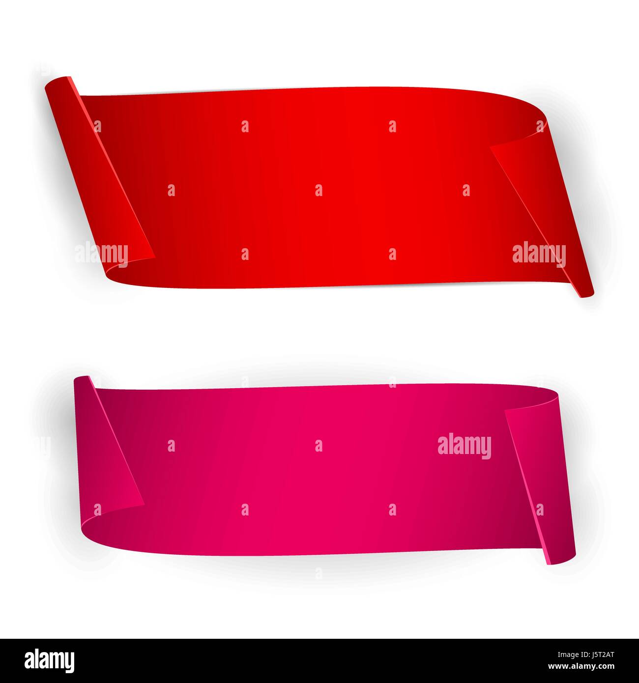 Des bannières colorées. Rubans et autocollant rond. Rouleaux de papier. Illustration de Vecteur