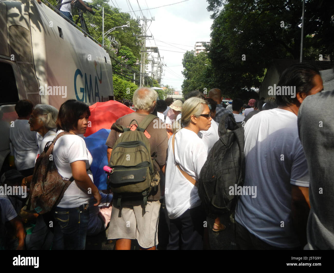 Des démonstrations des vigiles 0171 couvertures média Ferdinand Edralin Marcos Jugement 05 cas d'inhumation Banque D'Images