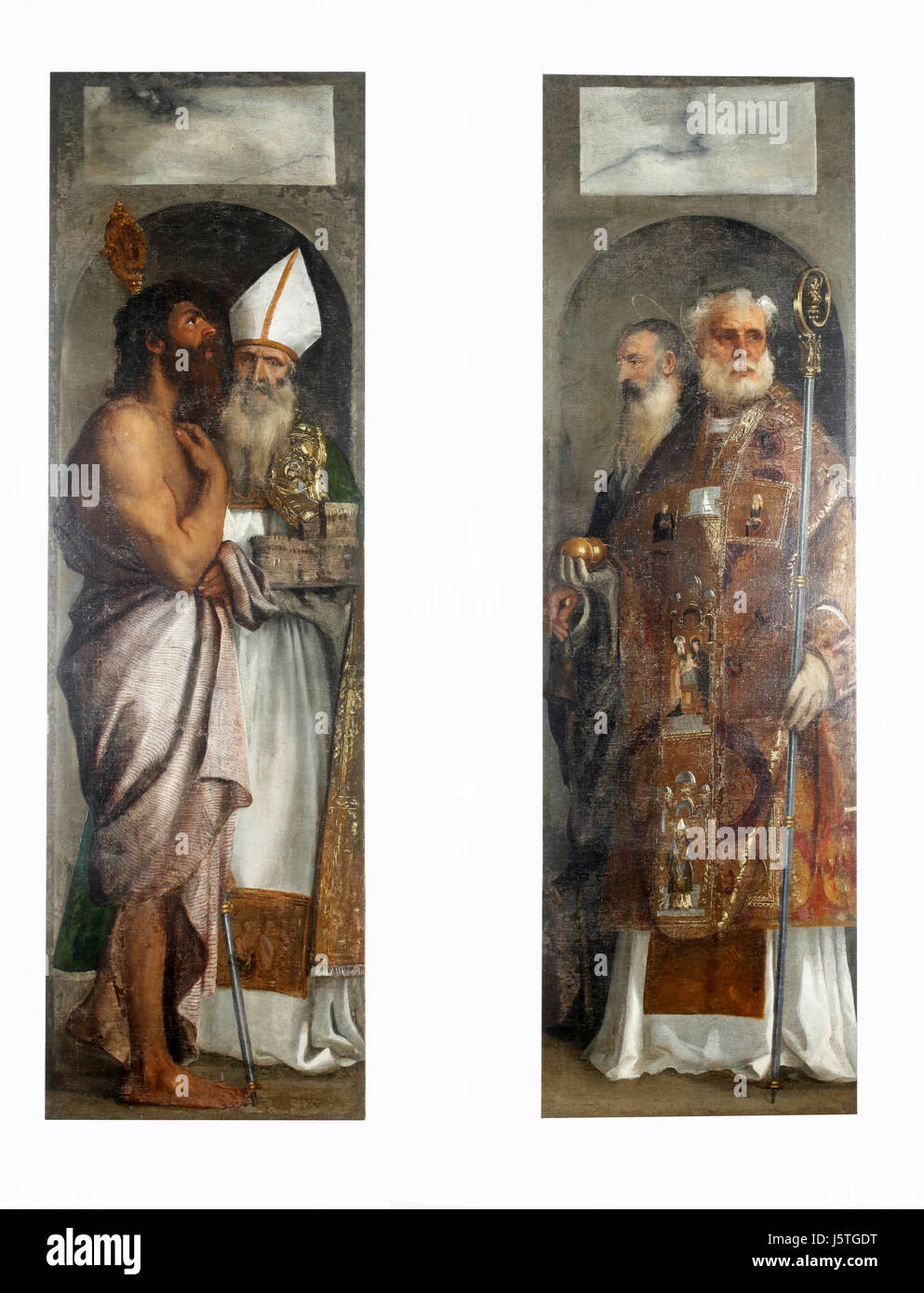 Tiziano Vecellio : Saint-Lazare, Saint Blaise, Saint Nicolas et Saint Antoine Banque D'Images