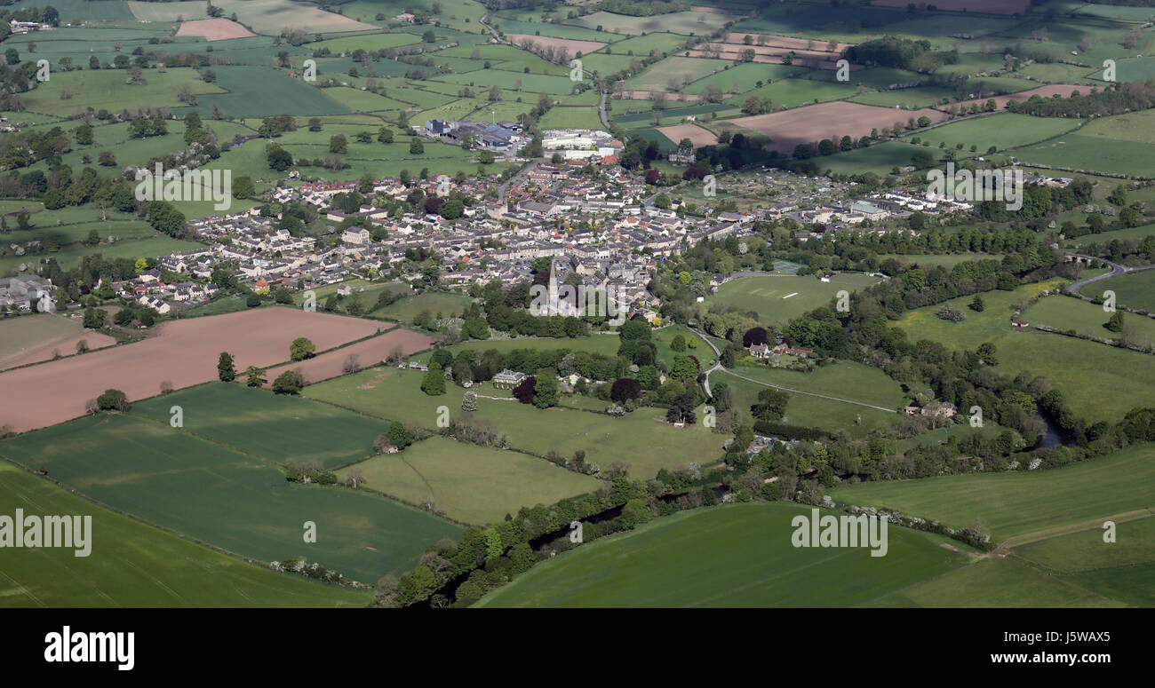 Vue aérienne du village du Yorkshire de Masham, UK Banque D'Images