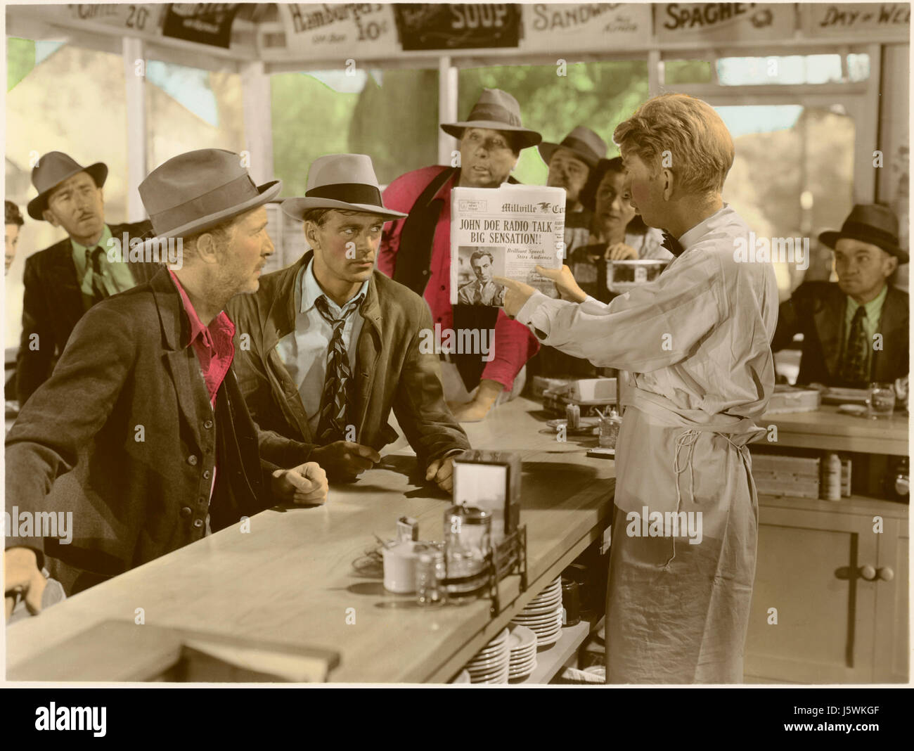 Gary Cooper (c), sur-ensemble du film, "Rencontrez John Doe", 1941 Banque D'Images