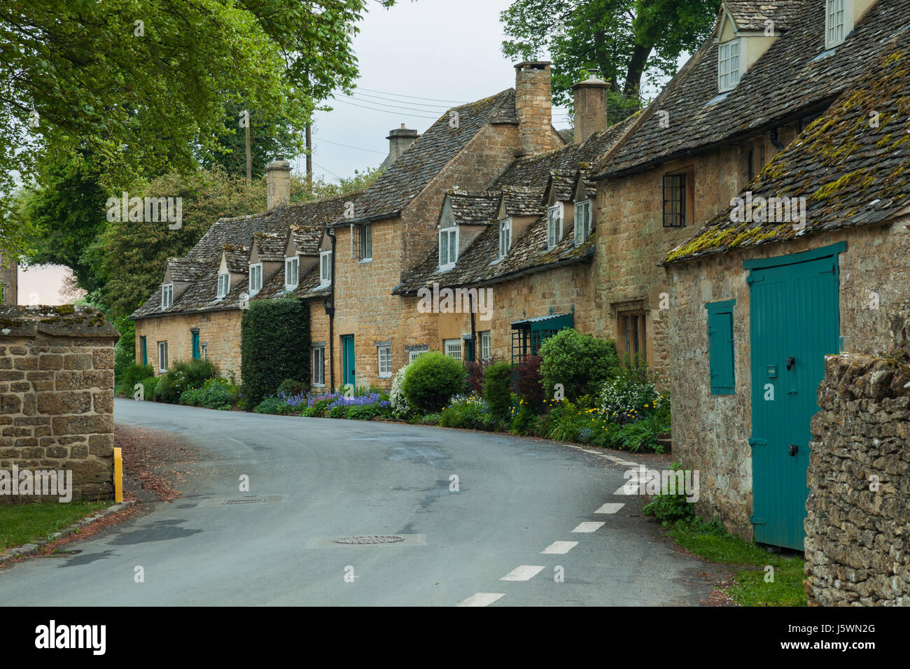 Dans l'aube Snowshill, Gloucestershire, Angleterre. Les Cotswolds. Banque D'Images