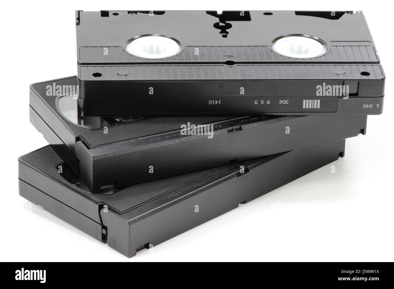 Cassettes vidéo isolé sur fond blanc Banque D'Images