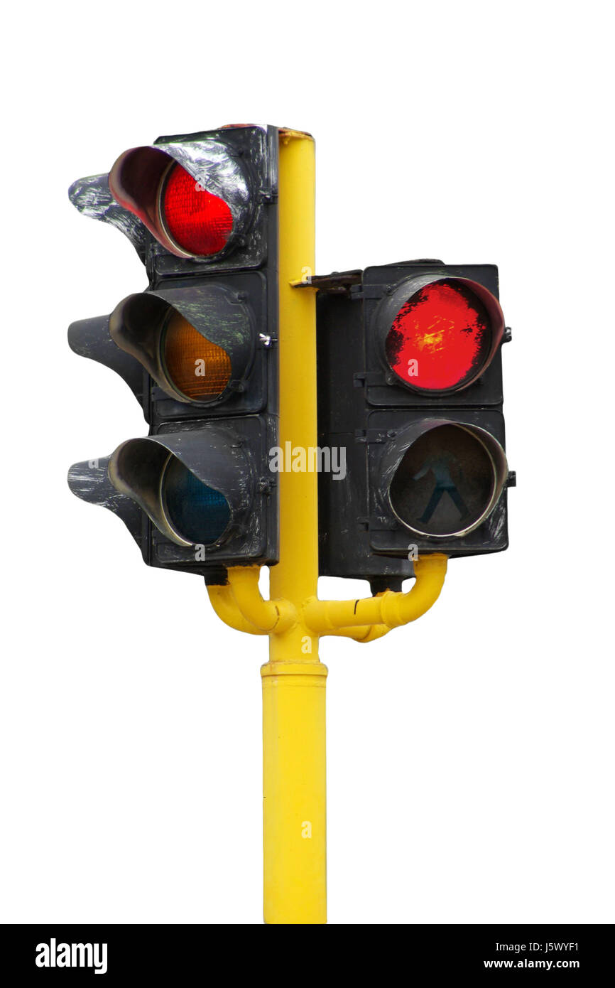 Lampe suspendue de transport du trafic feu feu rouge stop sign Banque D'Images