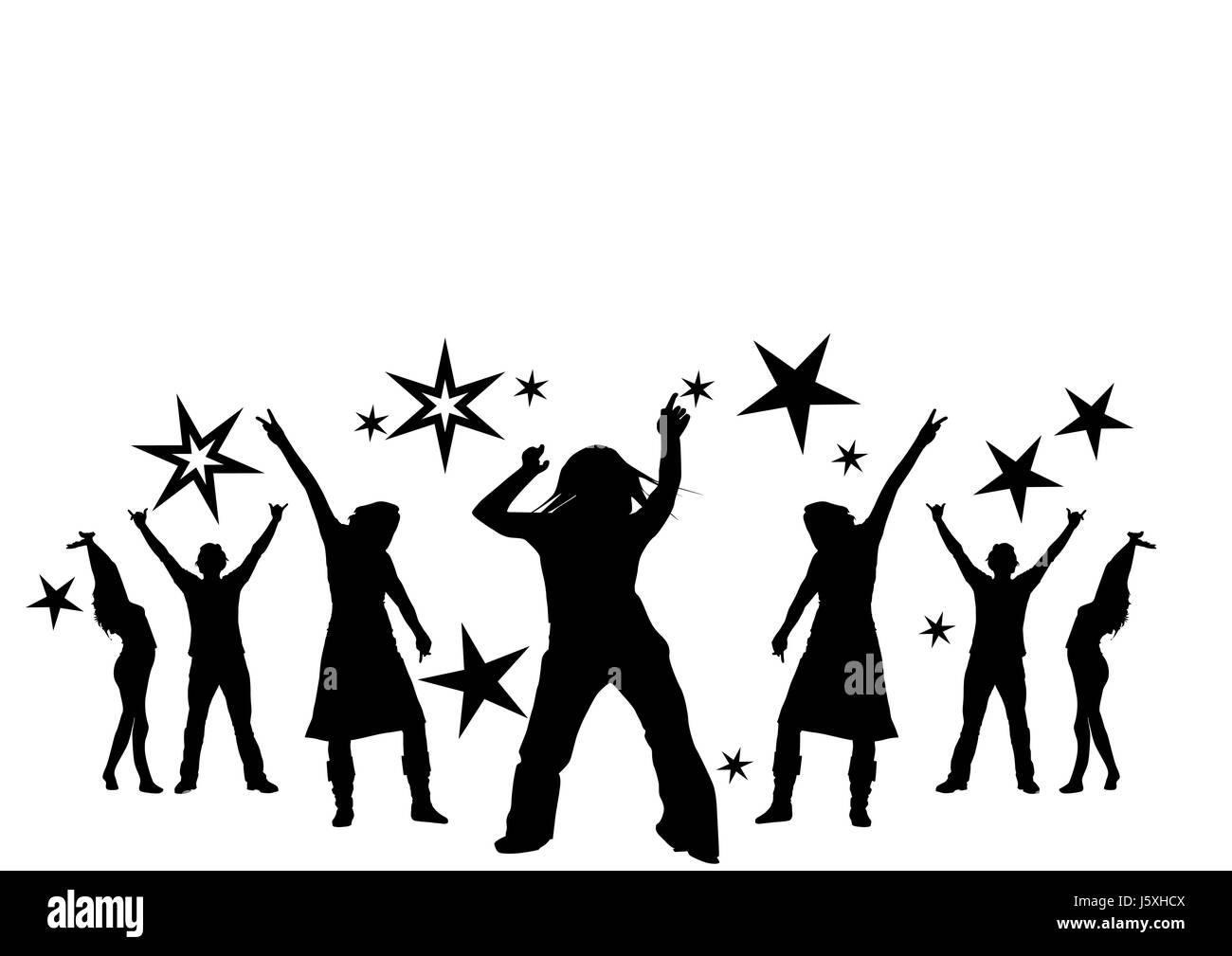 Illustration de la musique de danse Danse vecteur célébration fête disco femme homme Banque D'Images