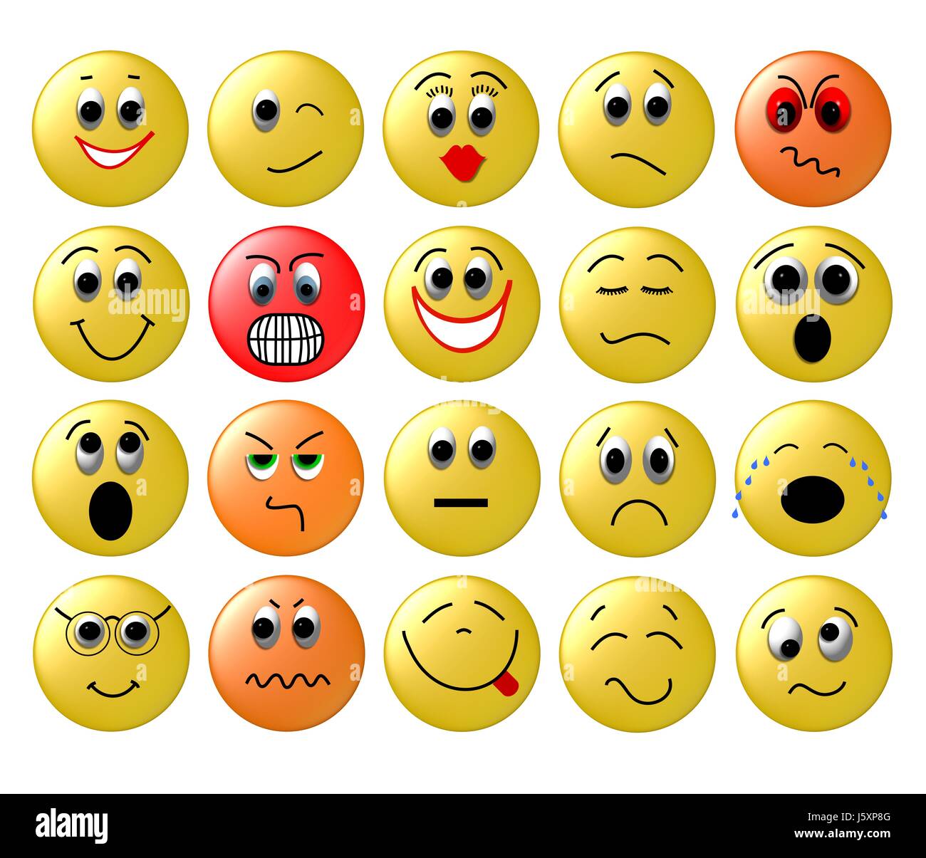 Smileys - émotions Banque D'Images