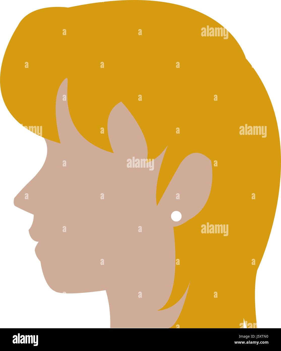 Tête de profil de l'avatar féminin femme blonde Illustration de Vecteur