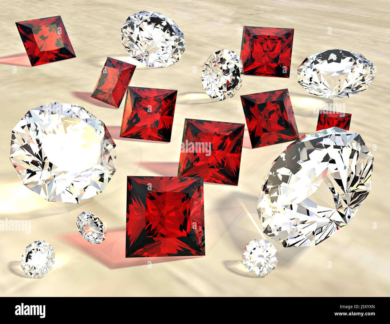 Verre calice diamants rubis Bijoux Bijoux en Pierre tumbler illustration Banque D'Images