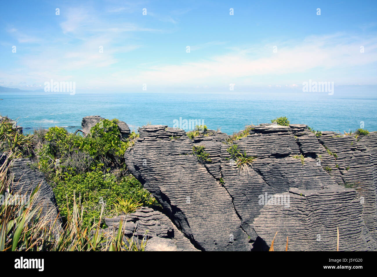 Nouvelle-zélande rock rock largeur bleu crêpes crêpes nouvelle-zélande firmament sky Banque D'Images