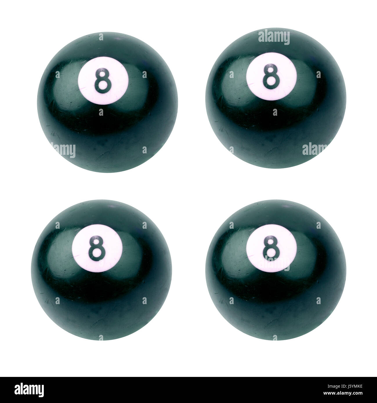 Numéro de billard huit quatre groupe parfait complet bol bols macro close-up Banque D'Images