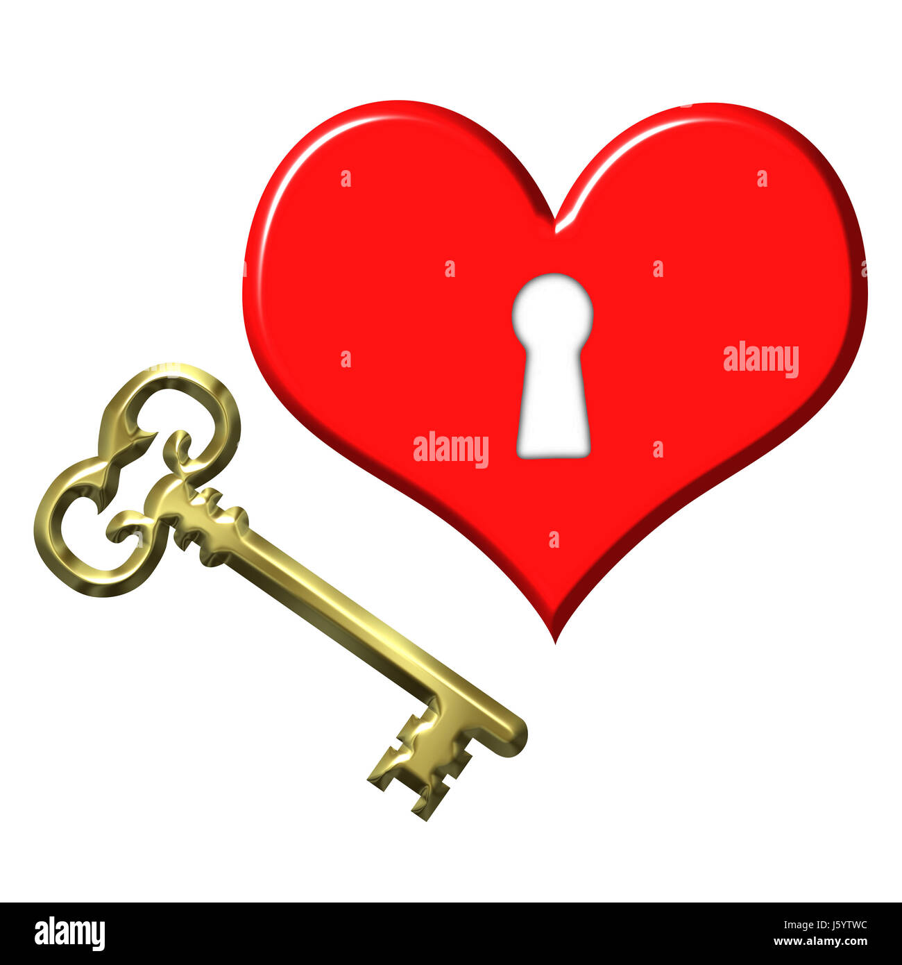 Cle De Deverrouillage Romantique Amour Romantique Dans L Amour Est Tombe En Amour Coeur Isole De Blocage Photo Stock Alamy