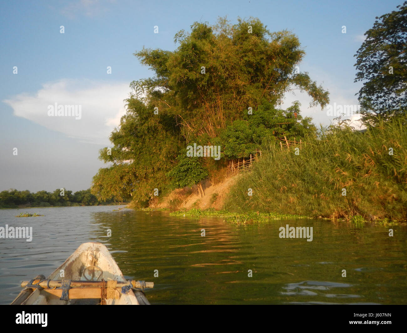 Cette image représente les districts fluviaux de San Juan, Santa Cruz et Pambilog à San Luis, Pampanga, Philippines, soulignant l'importance agricole et écologique de ces régions le long des rives. Banque D'Images