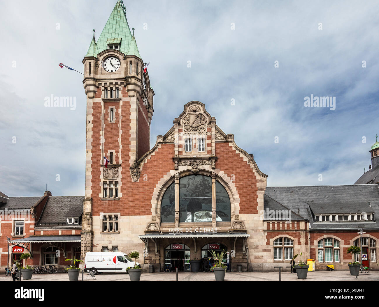 Façade de la gare de Colmar, de la gare de Colmar, Alsace, France Photo Stock Alamy
