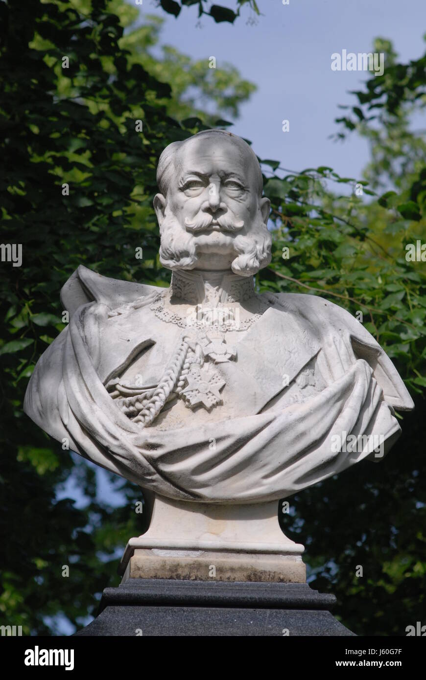 Statue art portrait buste empereur King William monument statue art politicien Banque D'Images