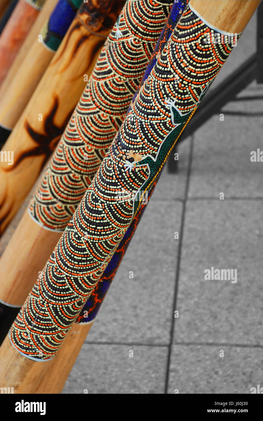 Encore de la musique australienne aborigène instrument mesure de placement méthode Banque D'Images