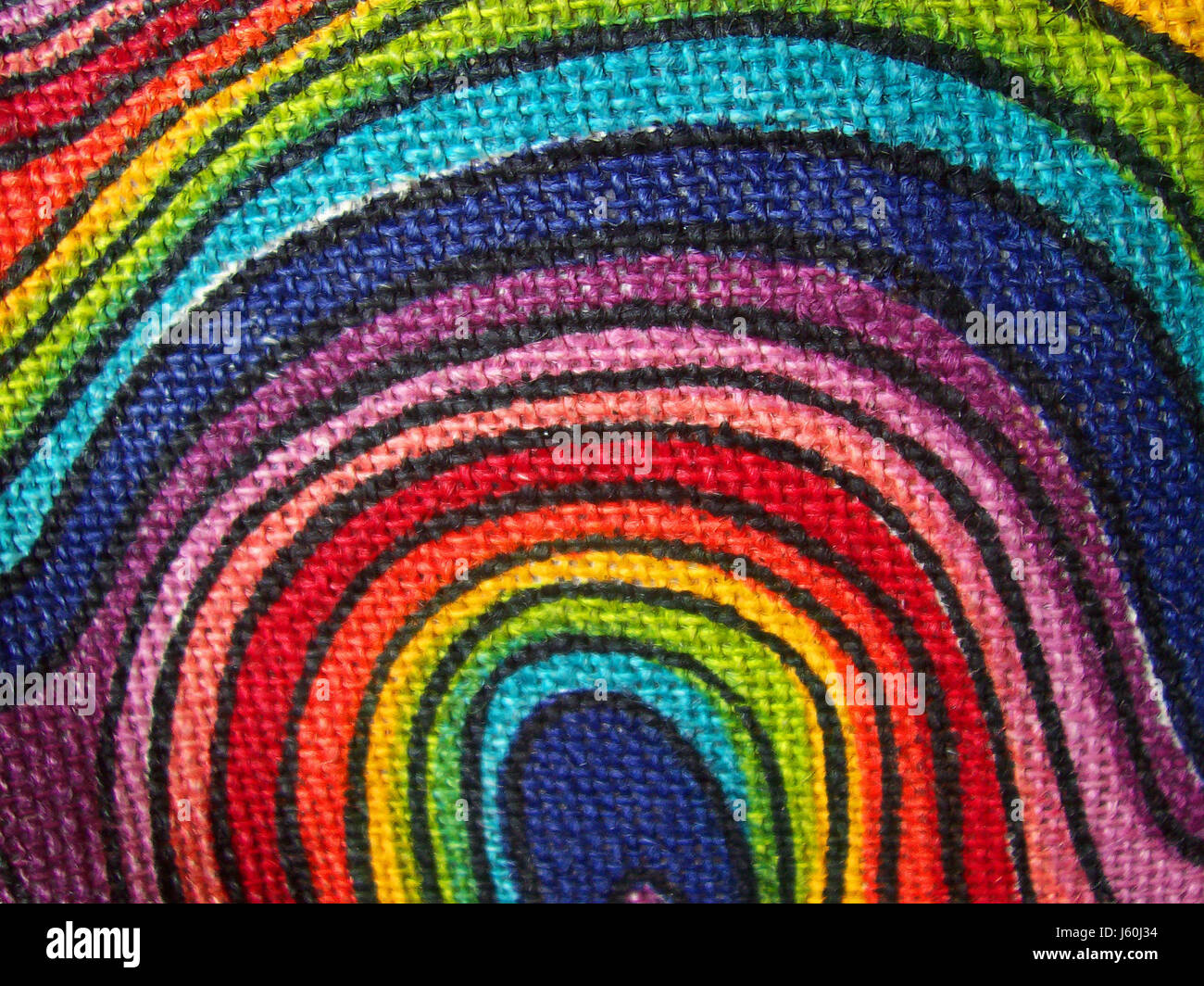 Les courbes des lignes de peinture aux couleurs vives couleurs tourbillonne tissu texture brillant couleur coloré Banque D'Images