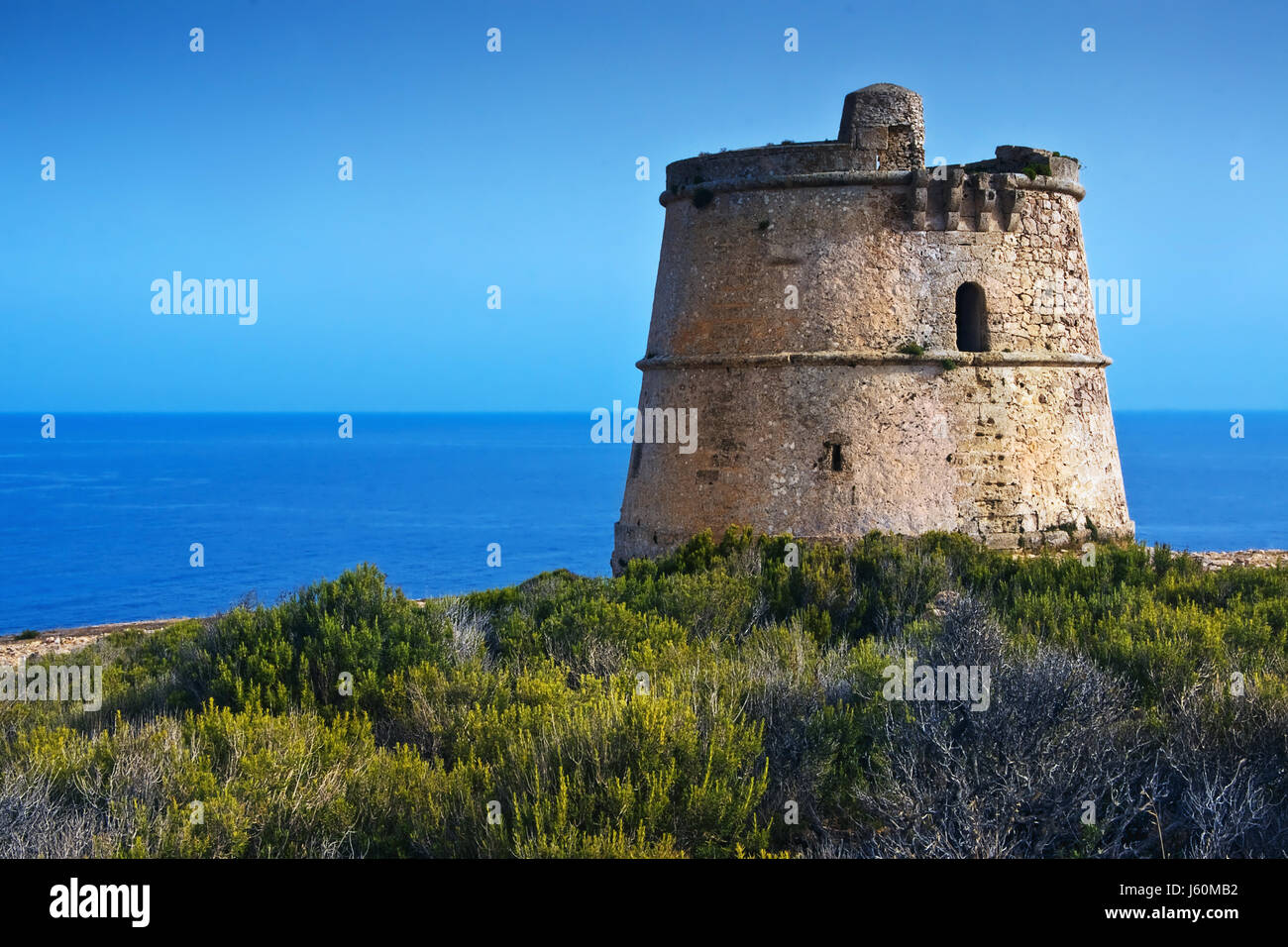 Îles Baléares Espagne tour château moyen âge vue vue vue outlook Banque D'Images