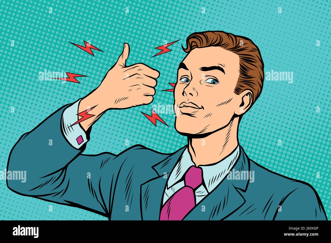 Homme d'affaires comme geste de la main. Retro pop art dessin illustration vectorielle Illustration de Vecteur Homme d'affaires comme geste de la main. Retro pop art dessin illustration vectorielle Illustration de Vecteur