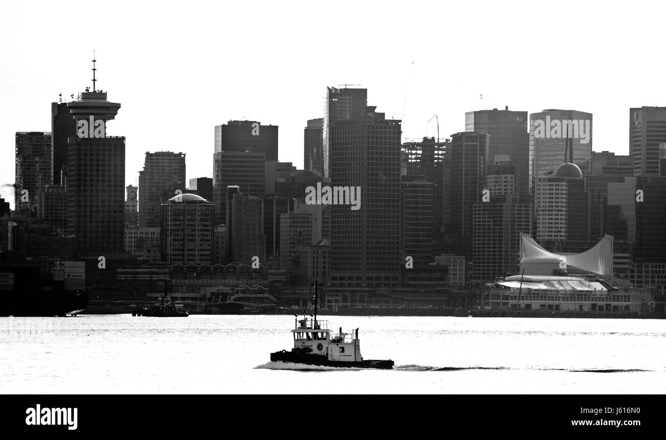 Sur la ville de Vancouver Canada west end City dwntown tug boat Banque D'Images