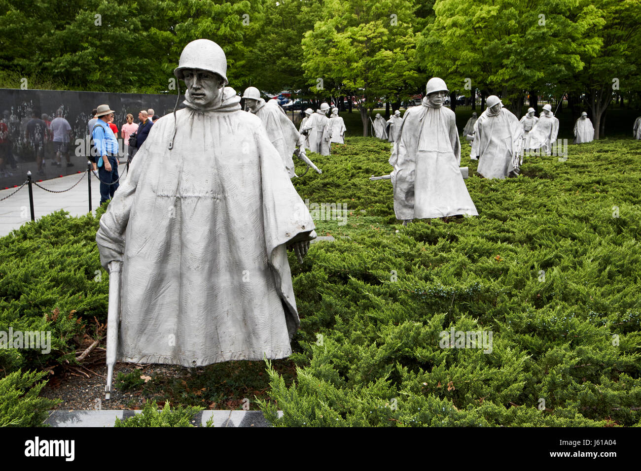 Le korean war veterans memorial Washington DC USA Banque D'Images