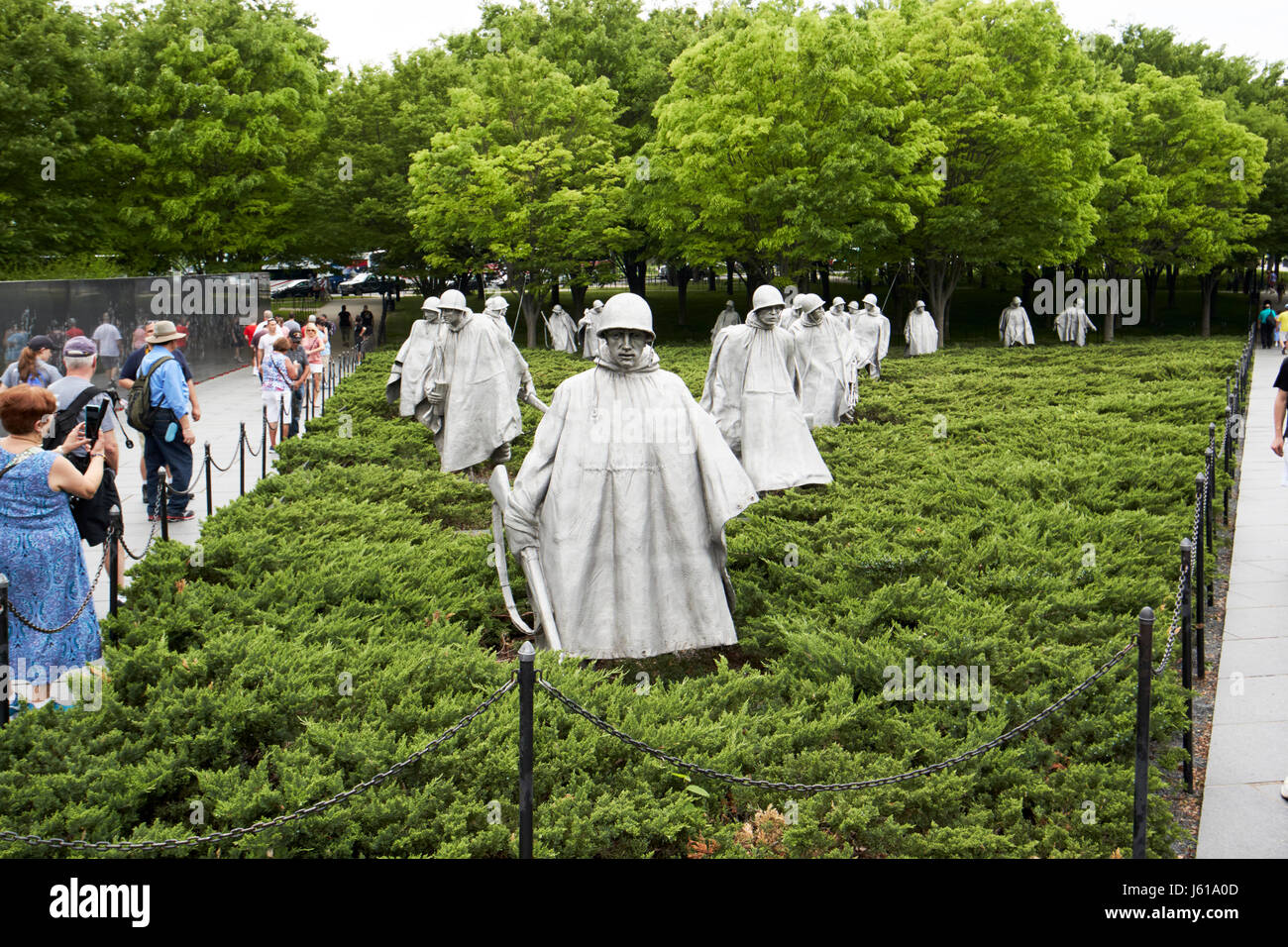 Le korean war veterans memorial Washington DC USA Banque D'Images