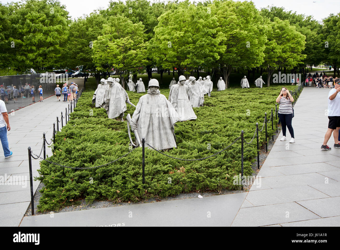 Le korean war veterans memorial Washington DC USA Banque D'Images