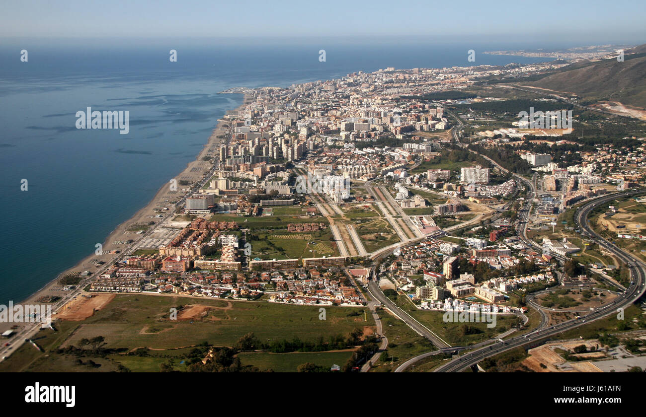 Photographie aérienne andalousie mer salée de l'eau de l'océan maisons voyage ville ville Banque D'Images
