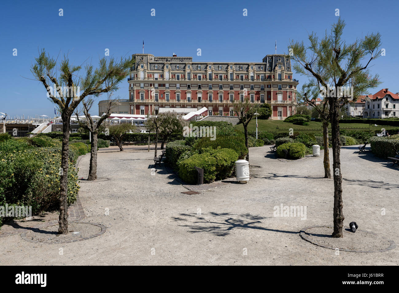 Voir l'hôtel du Palais de Biarritz, Aquitaine, France, Europe Banque D'Images