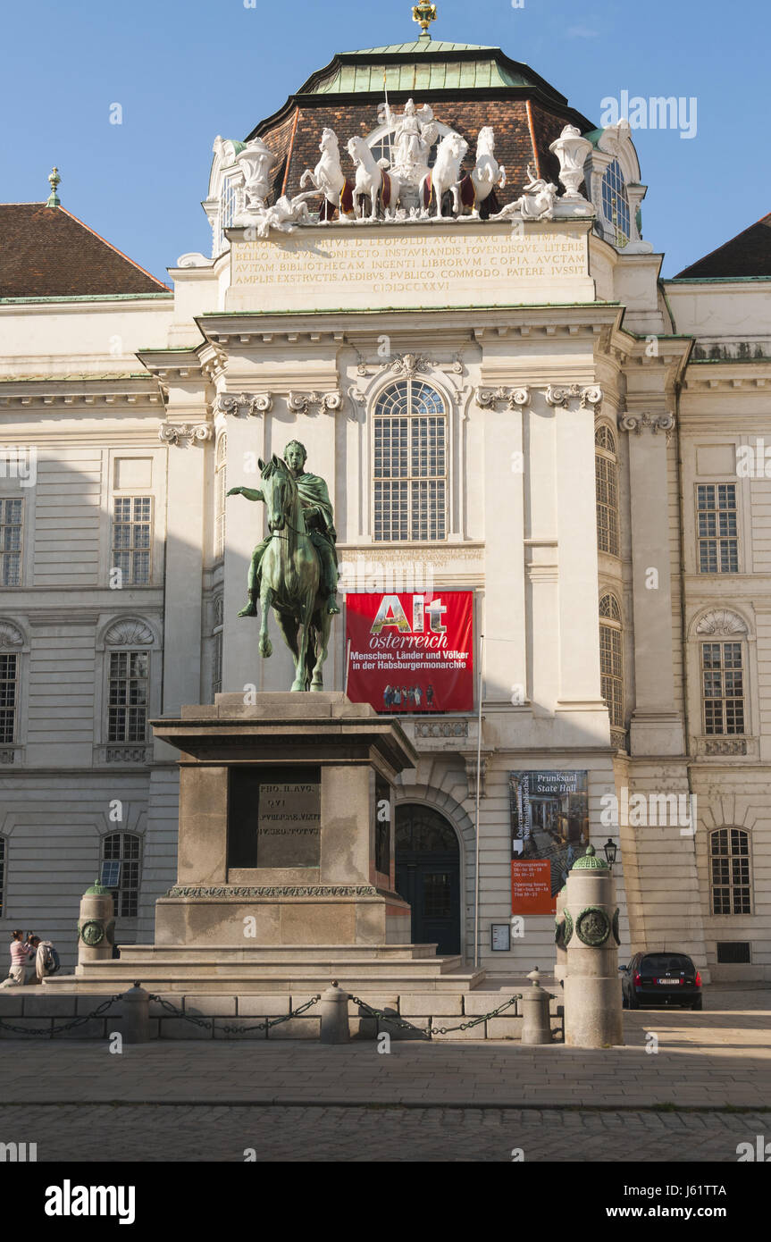 L'Autriche, Vienne, le palais impérial de Hofburg, Bibliothèque nationale Banque D'Images
