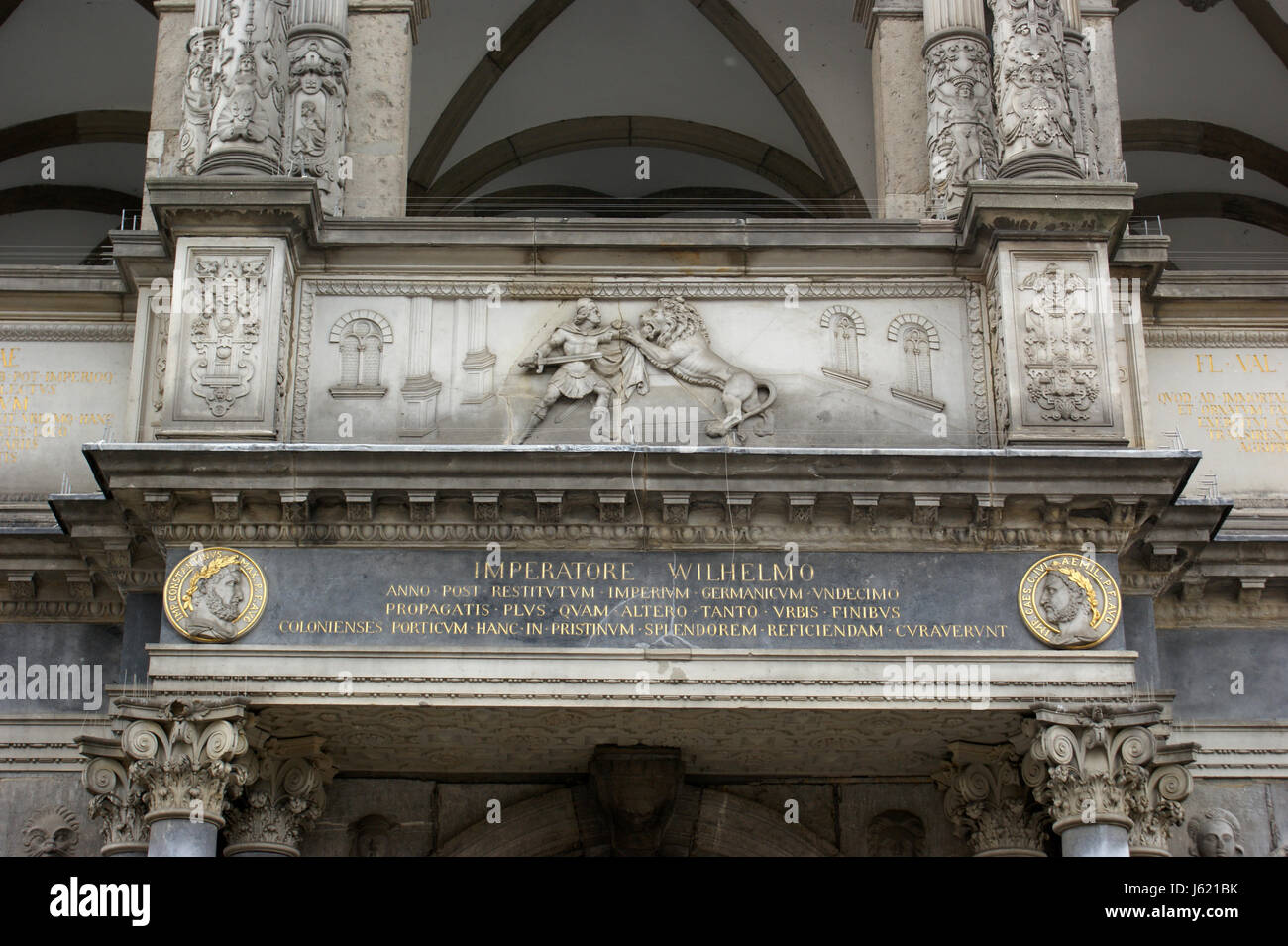 Hist. de façade rathaus cologne Banque D'Images