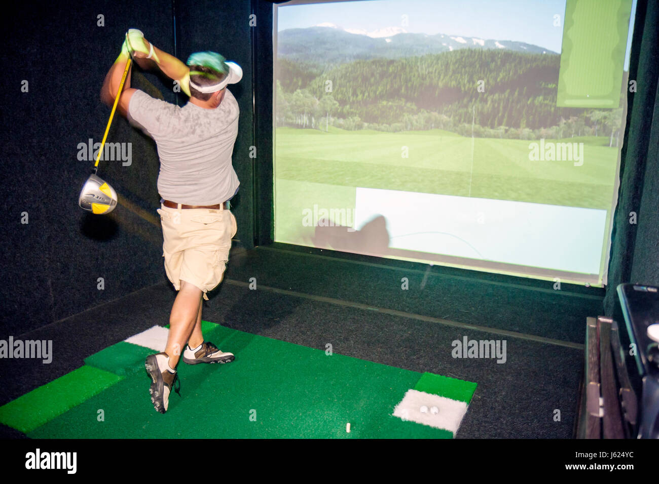 Valparaiso Indiana, Creek Waterside Golf course and Training Center, centre, Département des parcs et loisirs, adultes homme hommes hommes, balançoire, club, driv Banque D'Images