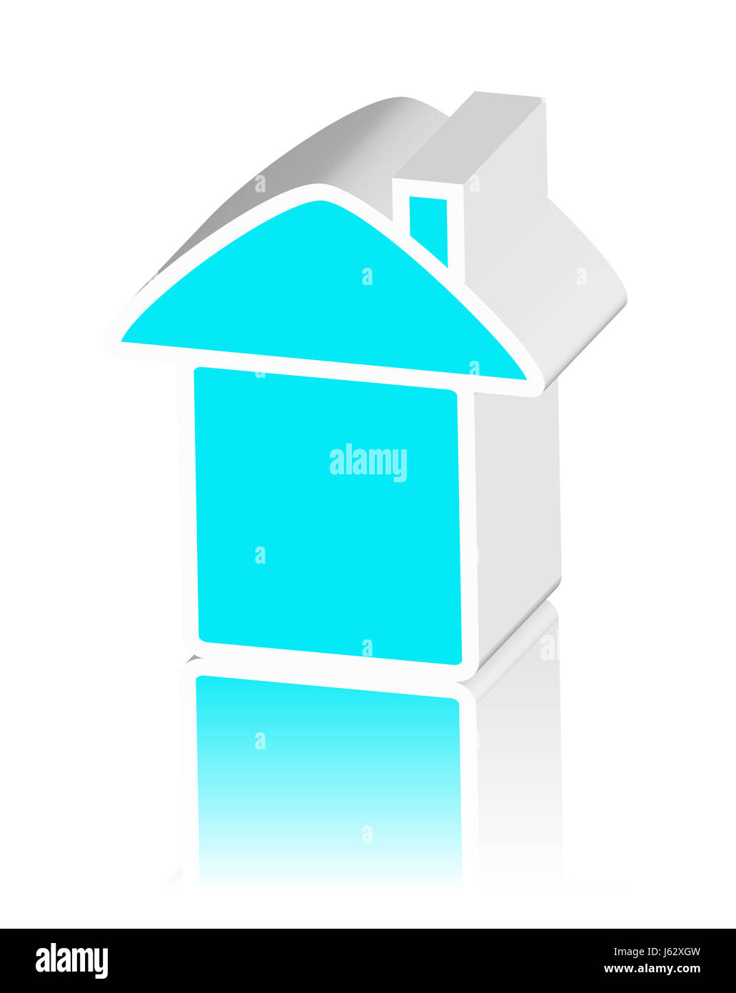 Blue house building illustration estate real photo image photo copie déduction Banque D'Images