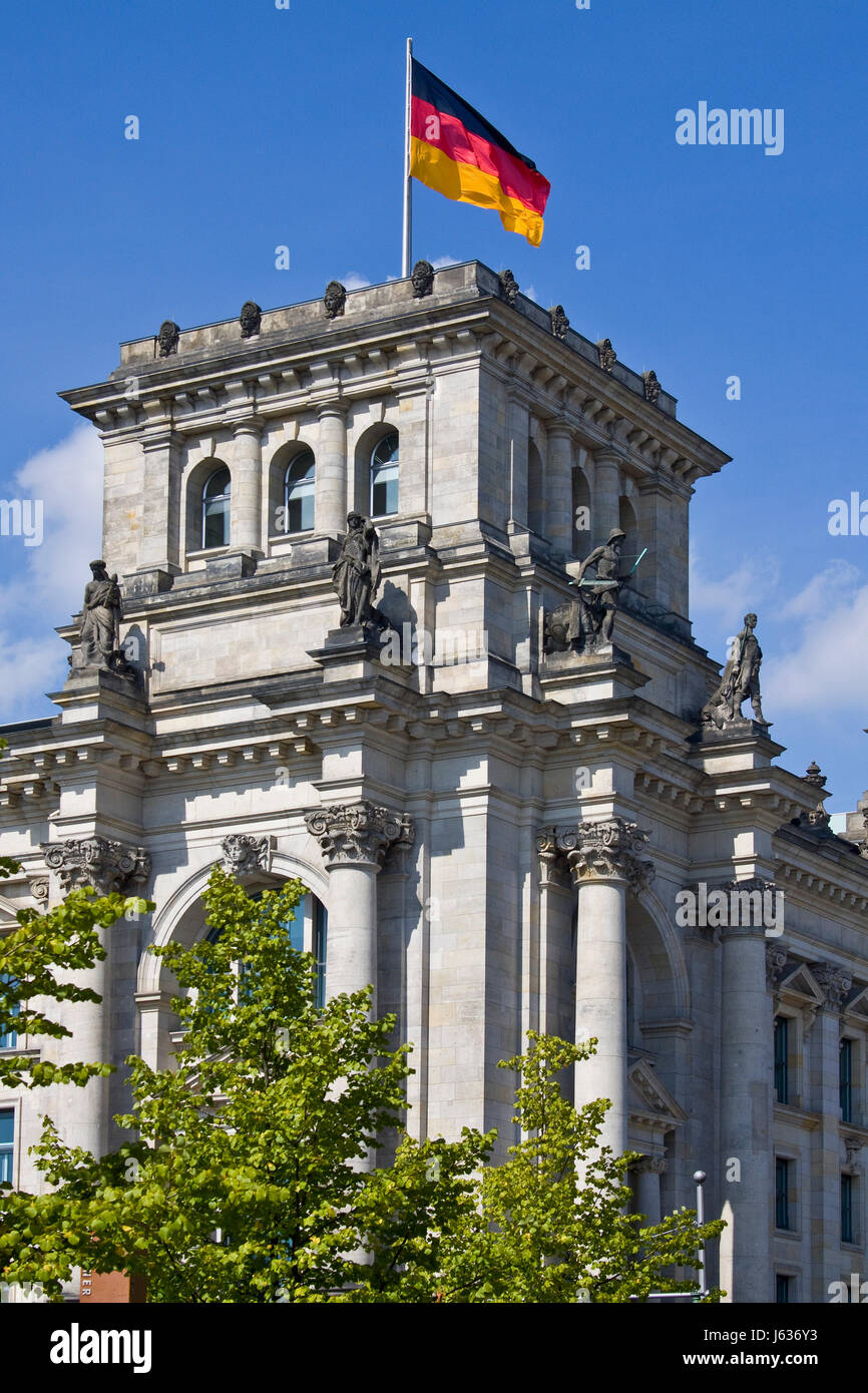 Berlin Allemagne République fédérale allemande parlement gouvernement drapeau capitale Banque D'Images