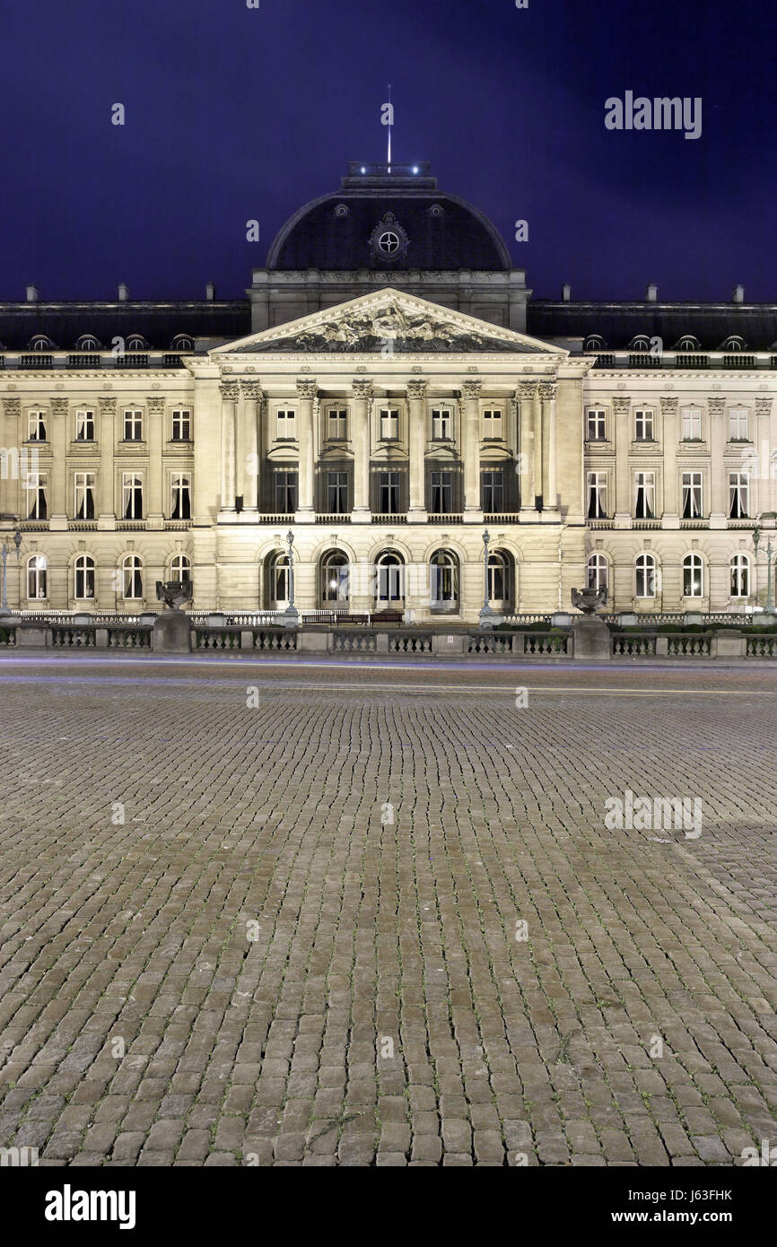 Belgique Bruxelles palace historique nuit nuit nuit monarchie photographie Banque D'Images