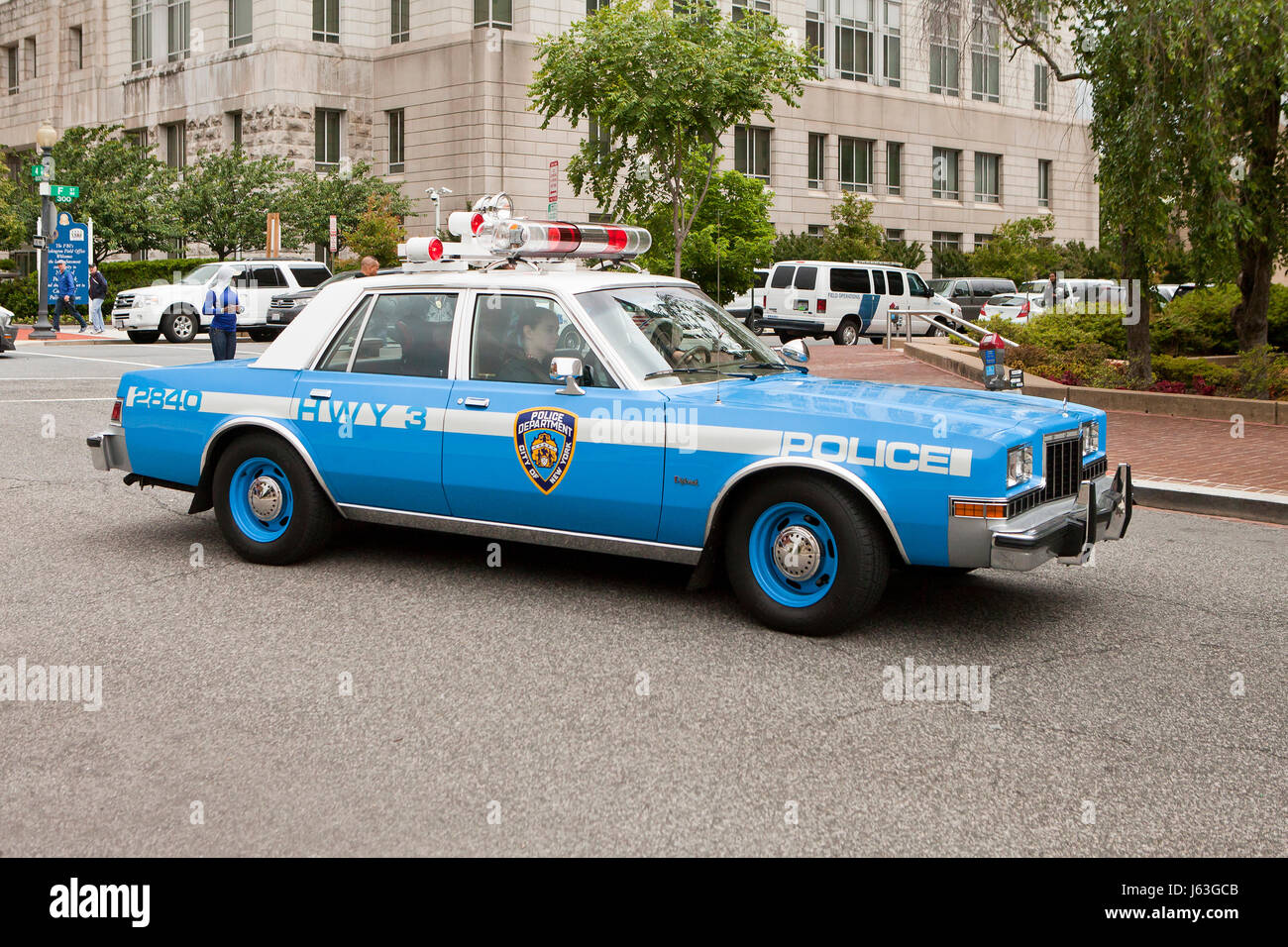 Vintage NY City voiture de police - USA Banque D'Images