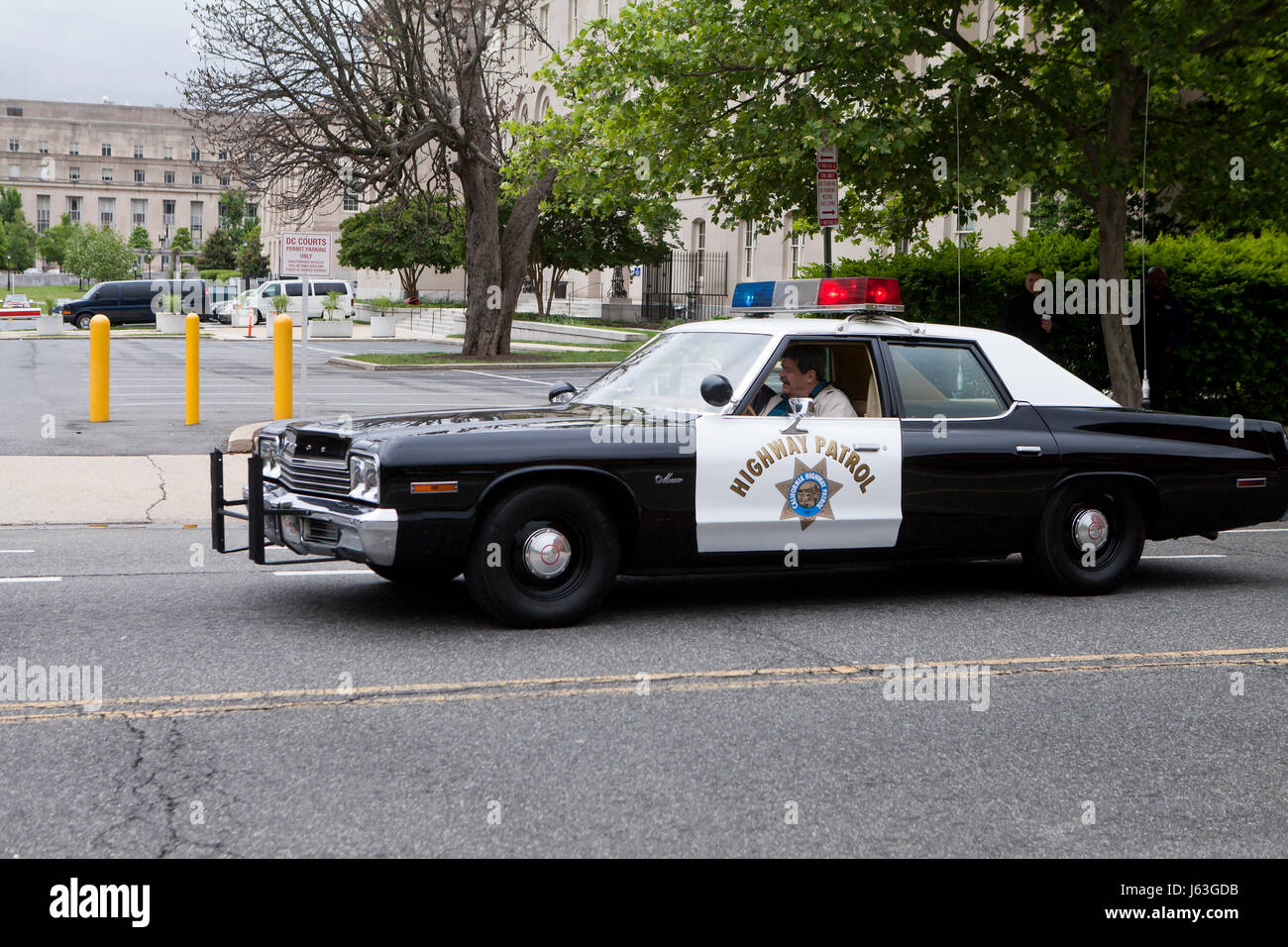 Vintage California Highway Patrol véhicule (voiture de police) - USA Banque D'Images