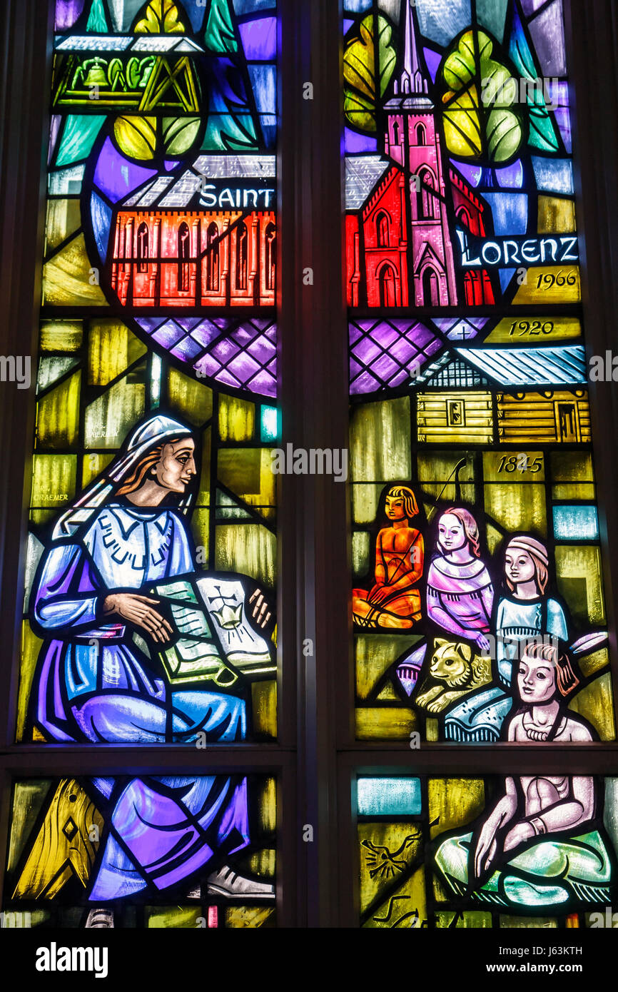 Michigan Frankenmuth,Église évangélique luthérienne de Saint-Lorenz,église,site historique,religion,Christianisme,vitraux,art,hist régional Banque D'Images