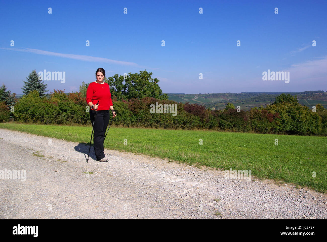 La marche nordique Banque D'Images