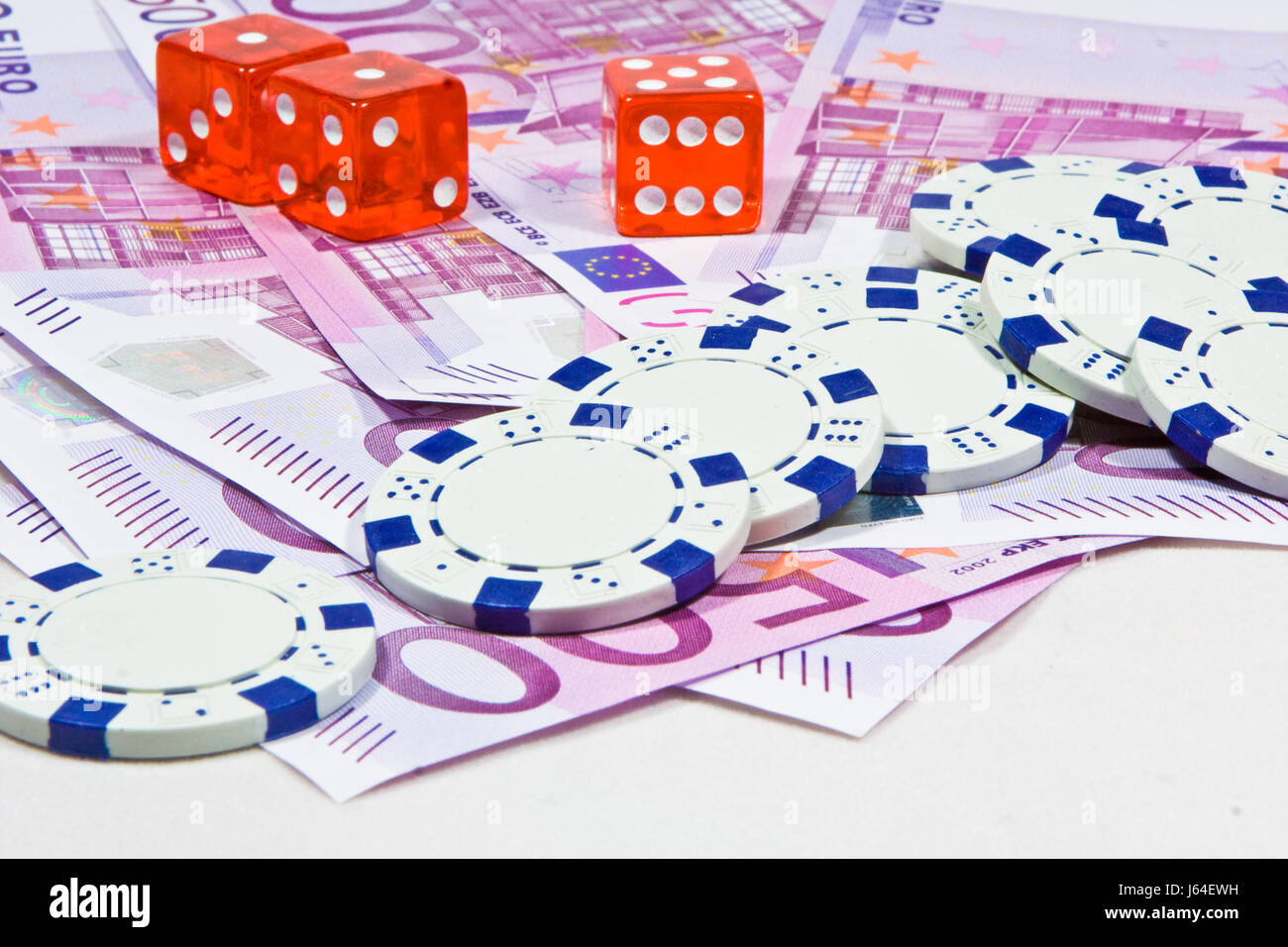 Billets de banque billets de match de hasard argent de jeu jetons prêts bancaires Banque D'Images