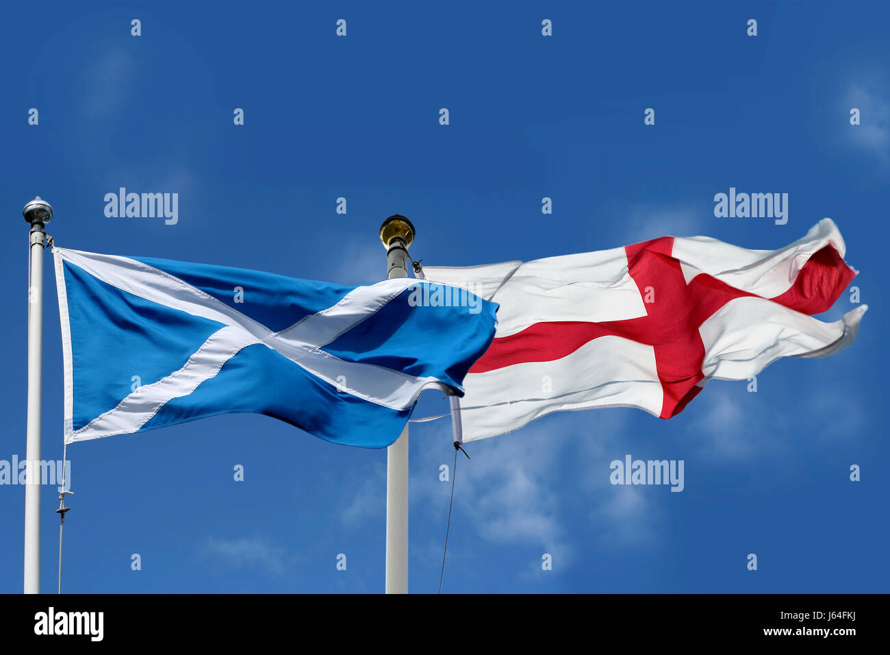 L'Ecosse et l'Angleterre drapeaux Banque D'Images