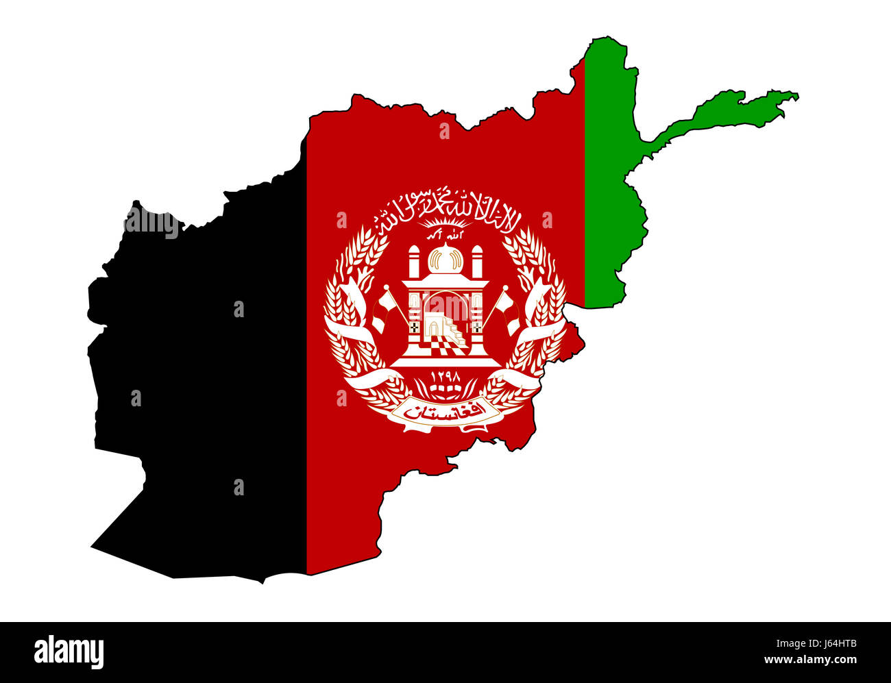 Géographie de l'afghanistan du pavillon atlas des cartes carte du monde basané noir vert Banque D'Images