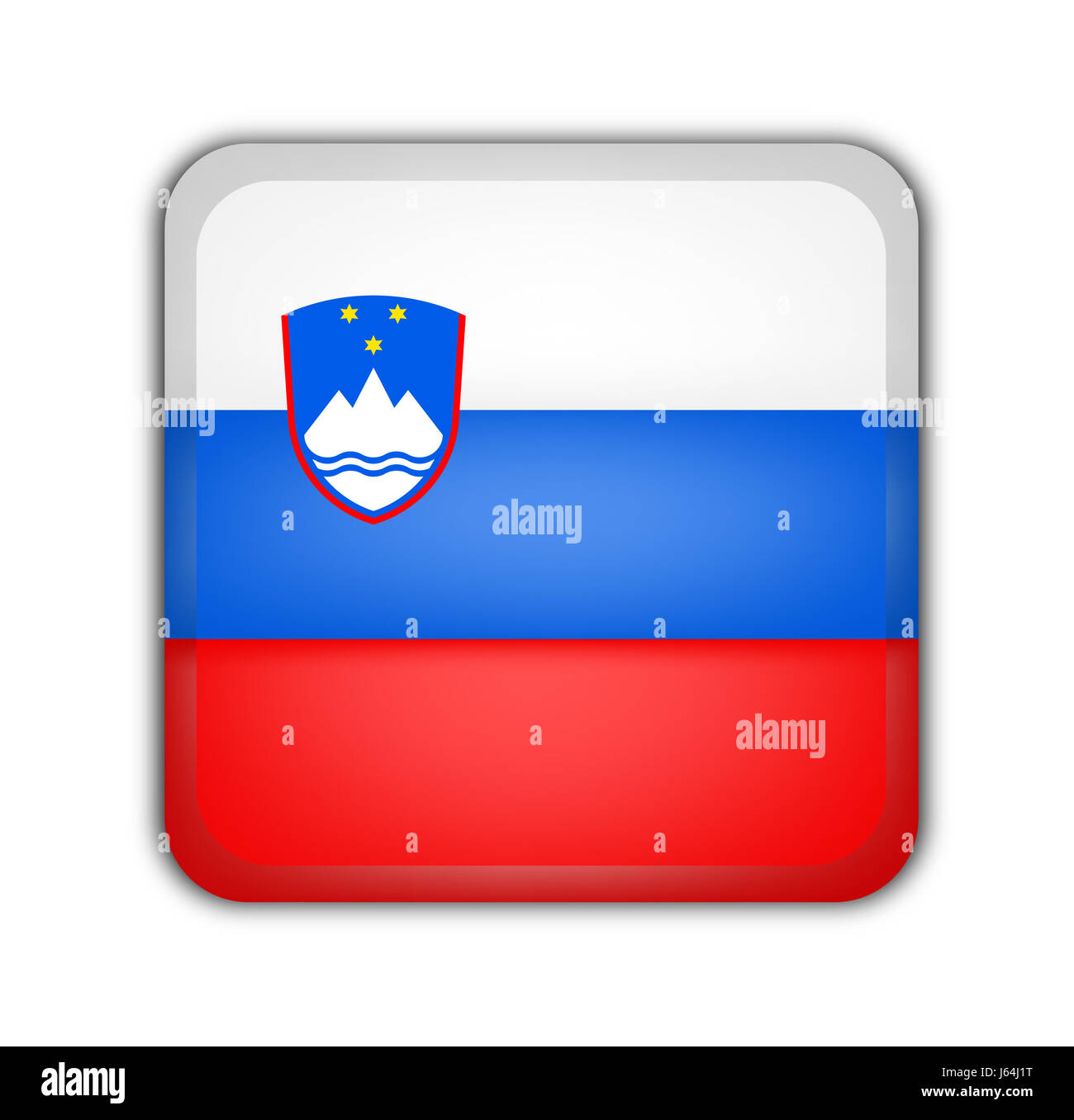 Place de l'Europe de race blanche européenne blanc bouton drapeau Union européenne Slovénie vide bleu Banque D'Images