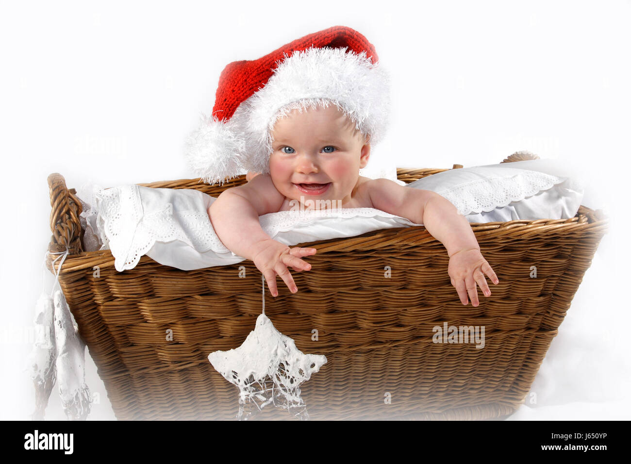 Panier de Noël père hiver prévision agréable noël x-mas rire Banque D'Images