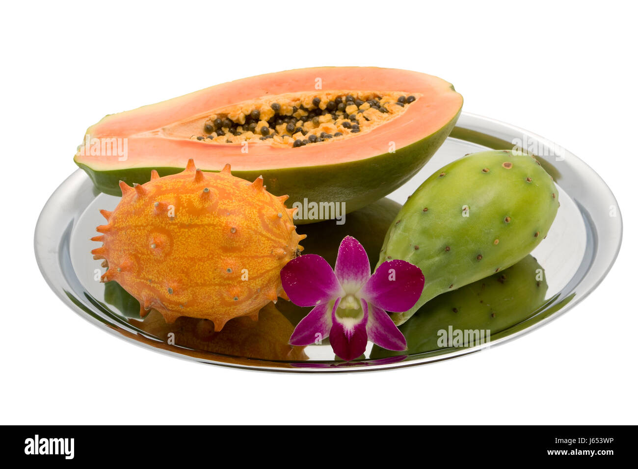 Orchidée fleur exotique fruits Aliments aliment Vitamines Vitamines papaye Asie Banque D'Images