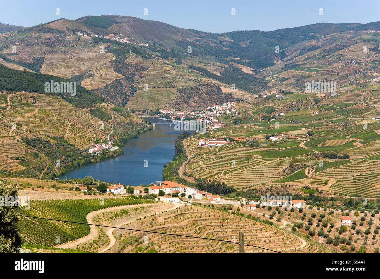 Ladscape dans la vallée du Douro près de Pinhão Banque D'Images