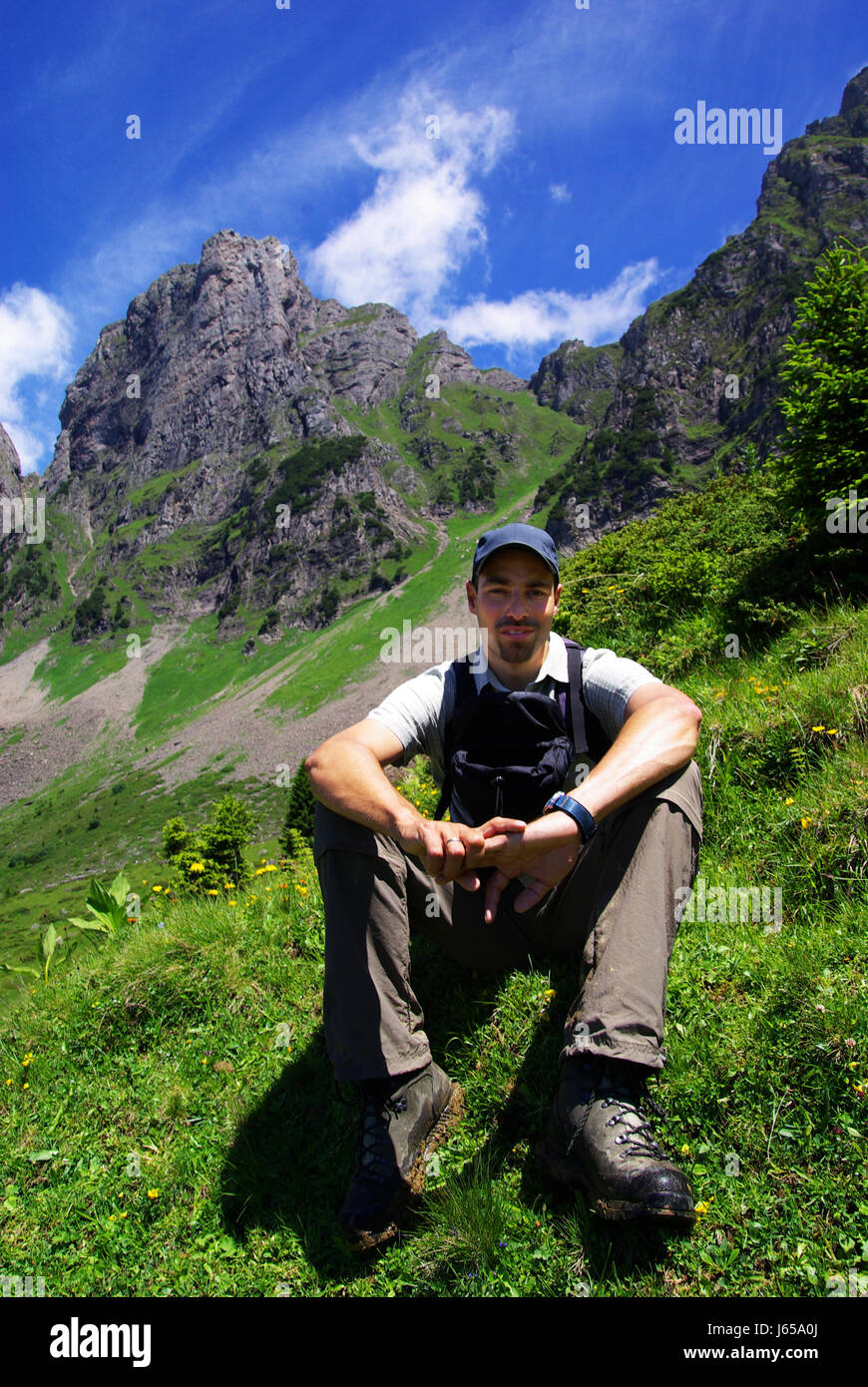 Rambler climber mettre assis asseyez-vous faciliter la détente repos détente récupérer Banque D'Images