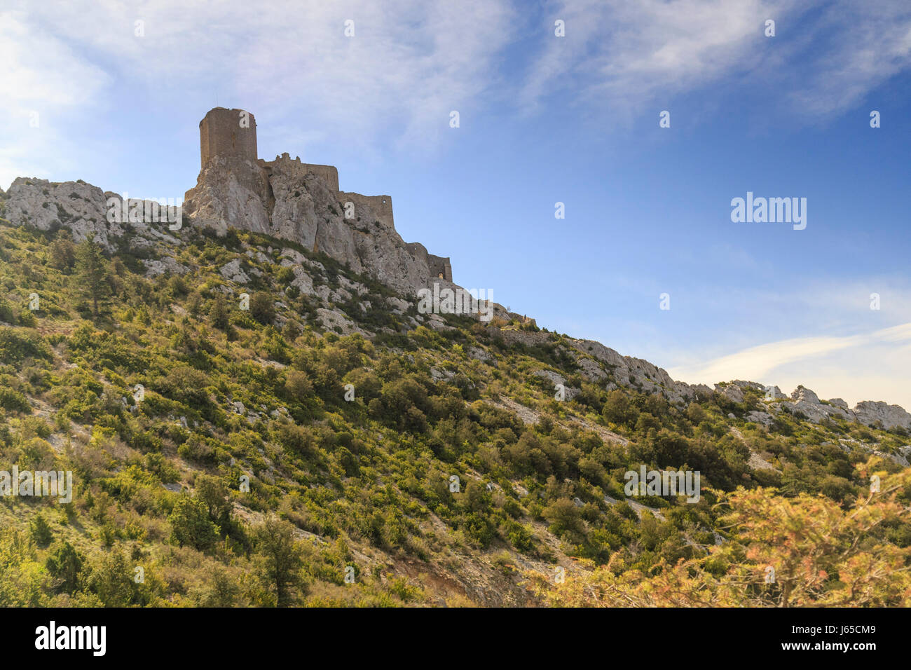 France, Aude, Cucugnan, Château de Queribus Banque D'Images