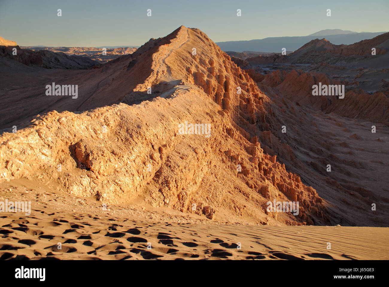 La vallée de la lune dans le désert d'Atacama Banque D'Images