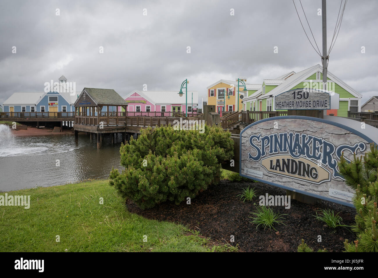Bâtiments colorés de Spinnakers Landing, Summerside, Prince Edward Island, Canada Banque D'Images